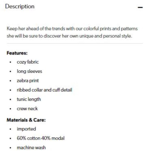 NWT Girls Zebra Sweatshirt - Size L (11/12) - Picture 9 of 9